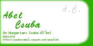 abel csuba business card